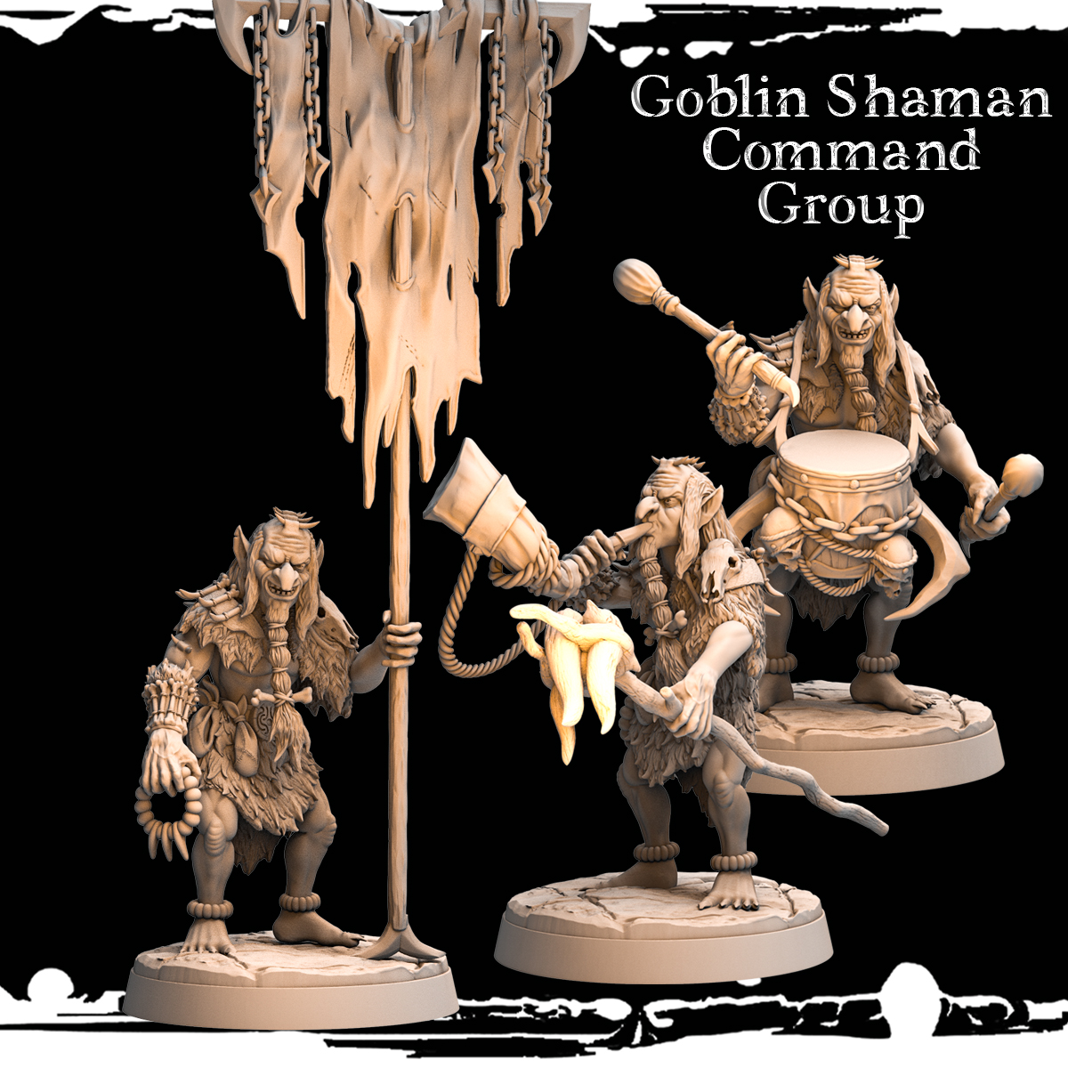 Command Group - Goblin Shaman - 3 variations - Army of Darkness: Greenskins
